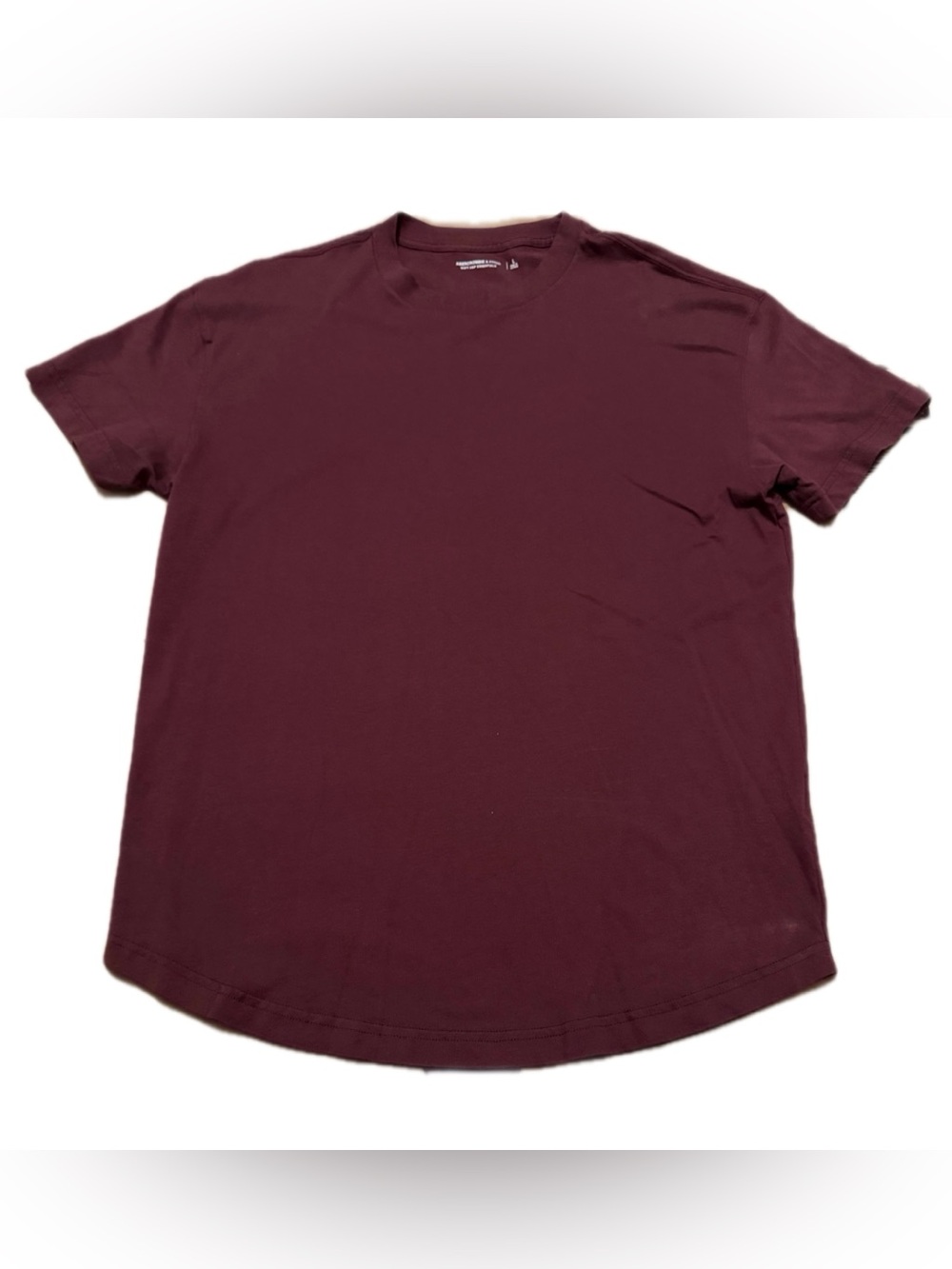 Abercrombie & Fitch Curved Hem Tee Soft AF Essentials Relaxed Large Burgundy